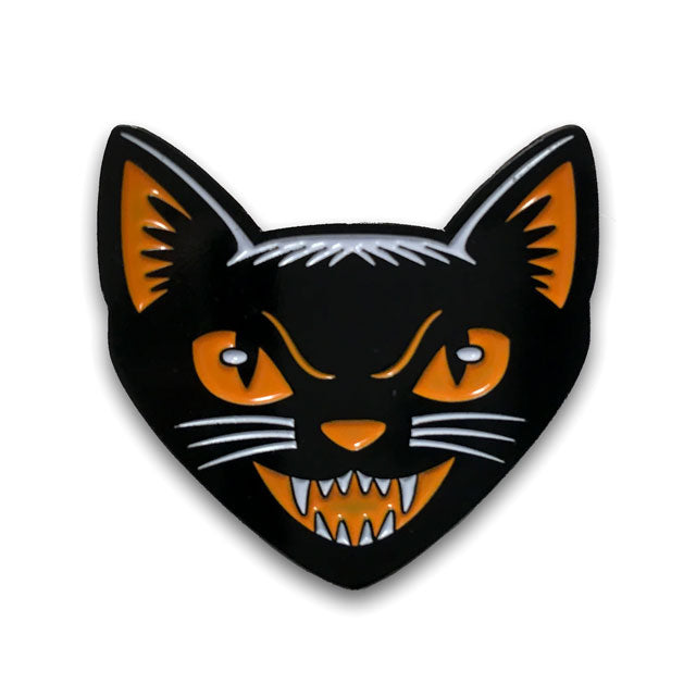 Cat face enamel pin