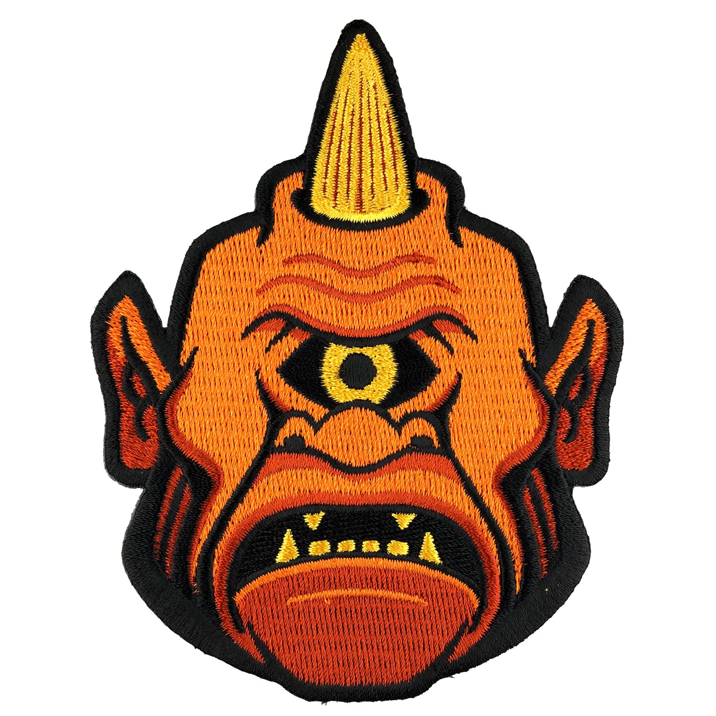 Cyclops horror monster head embroidered patch by Monsterologist