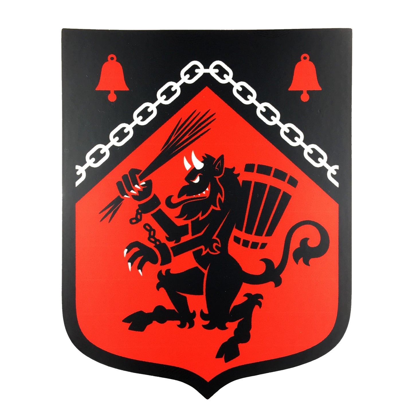 Krampus Rampant heraldic shield sticker by Monsterologist