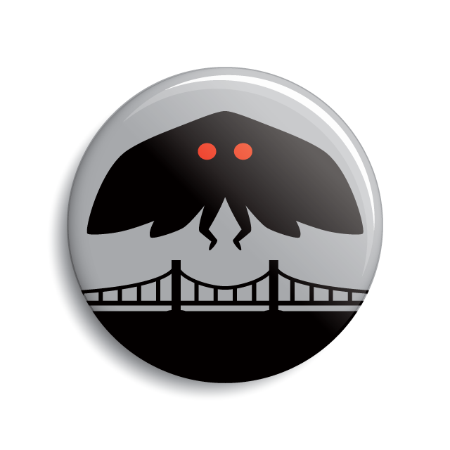 Mothman button by Monsterologist