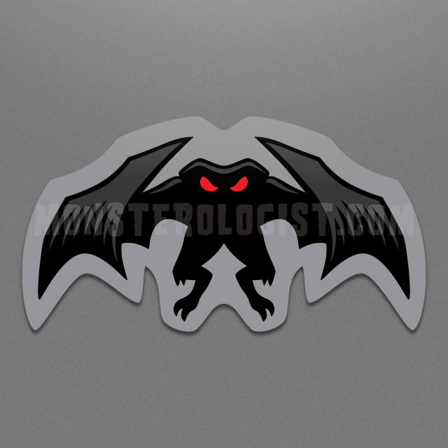 Mothman Sinister die-cut vinyl sticker by Monsterologist
