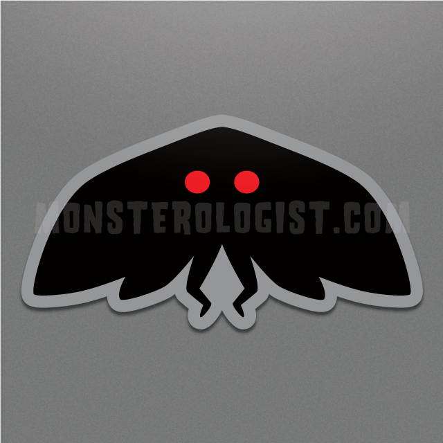 Mothman minimalist cryptozoology sticker by Monsterologist
