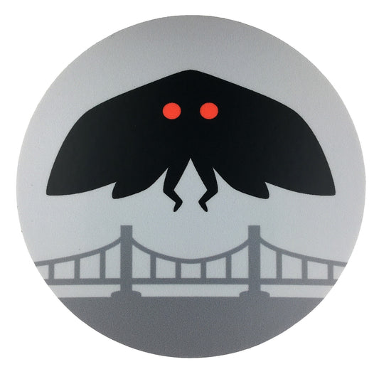 Mothman minimalist cryptozoology round sticker