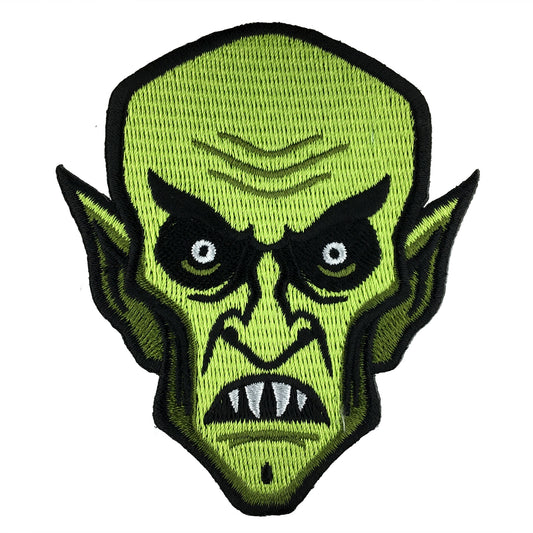 Nosferatu Orlok horror monster head embroidered patch by Monsterologist