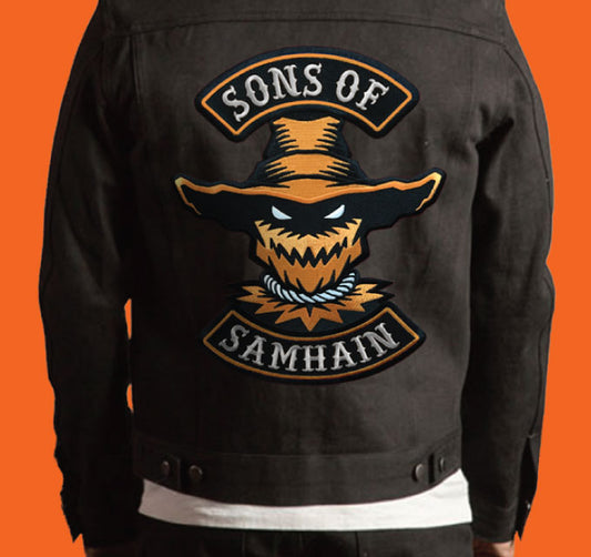 Sons Of Samhain scarecrow Halloween biker back patch