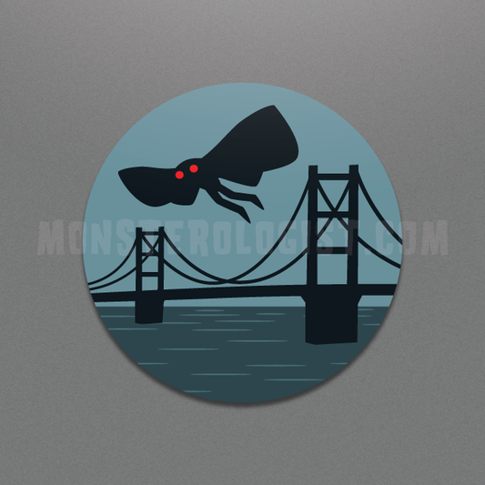 Mothman Point Pleasant West Virginia Circle sticker by Monsterologist