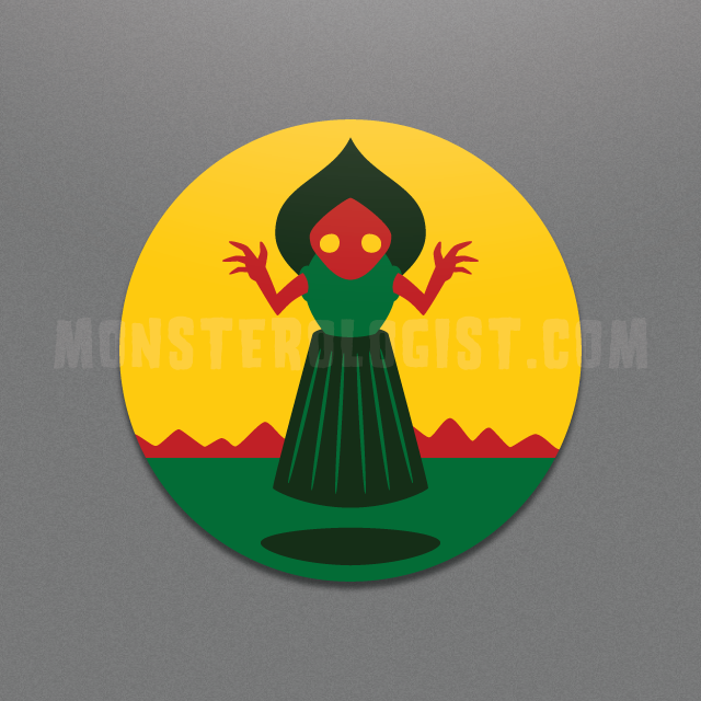 flatwood monsters Flatwoods Monster circle sticker – Monsterologist