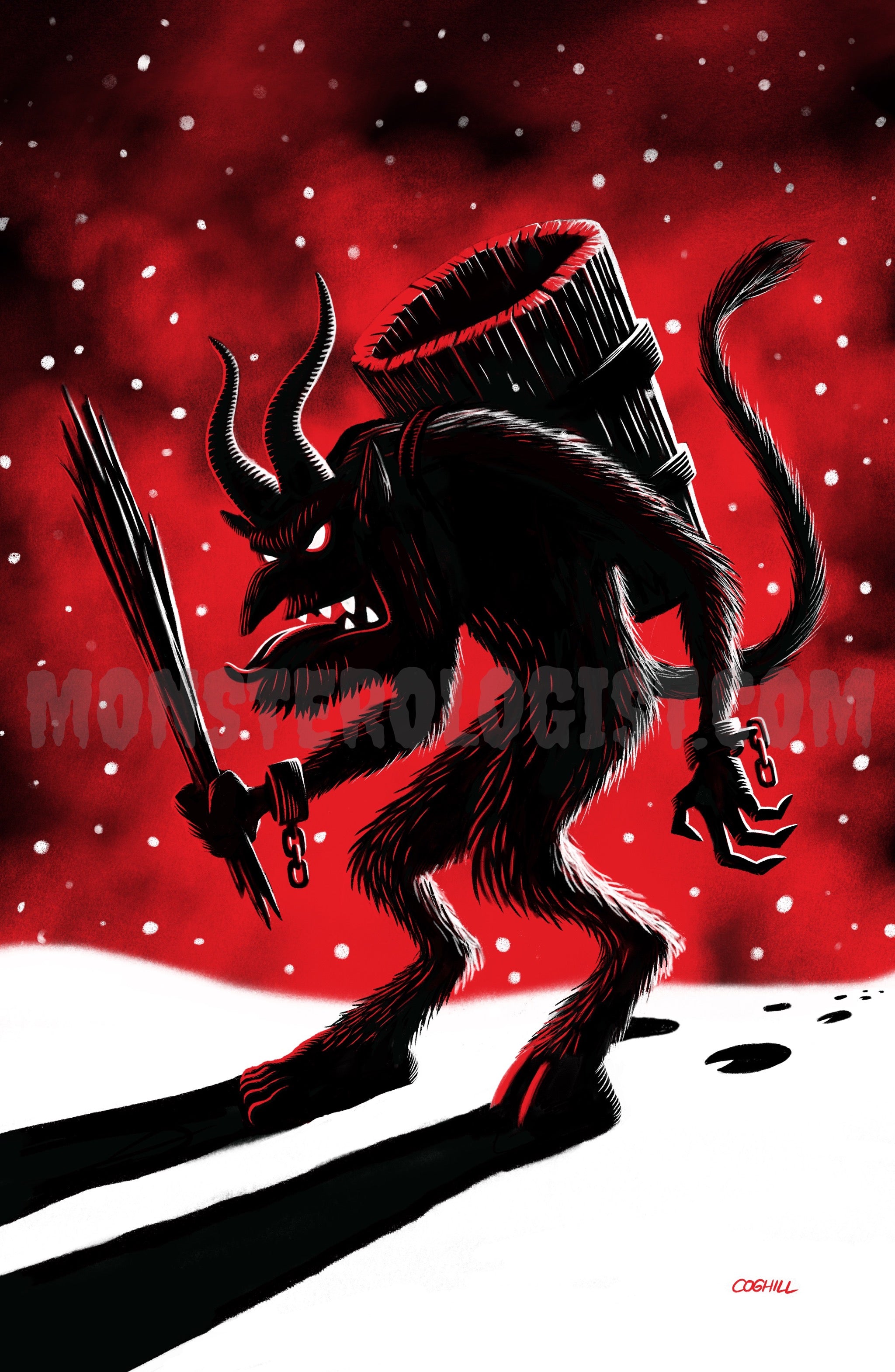 Krampus Approaches Print Monsterologist