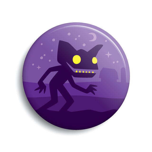 Hopkinsville Goblin pin-back button by Monsterologist