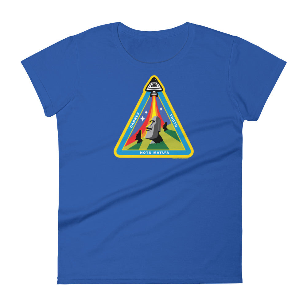 Easter Island Outpost Ancient Astronaut Insignia women's short sleeve t-shirt