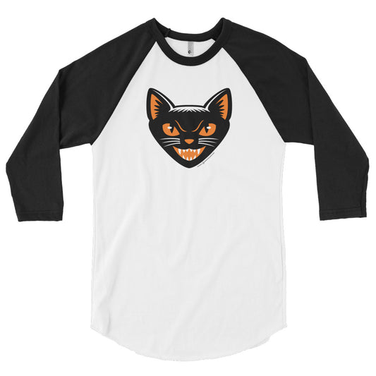Black Cat 3/4 sleeve raglan t-shirt