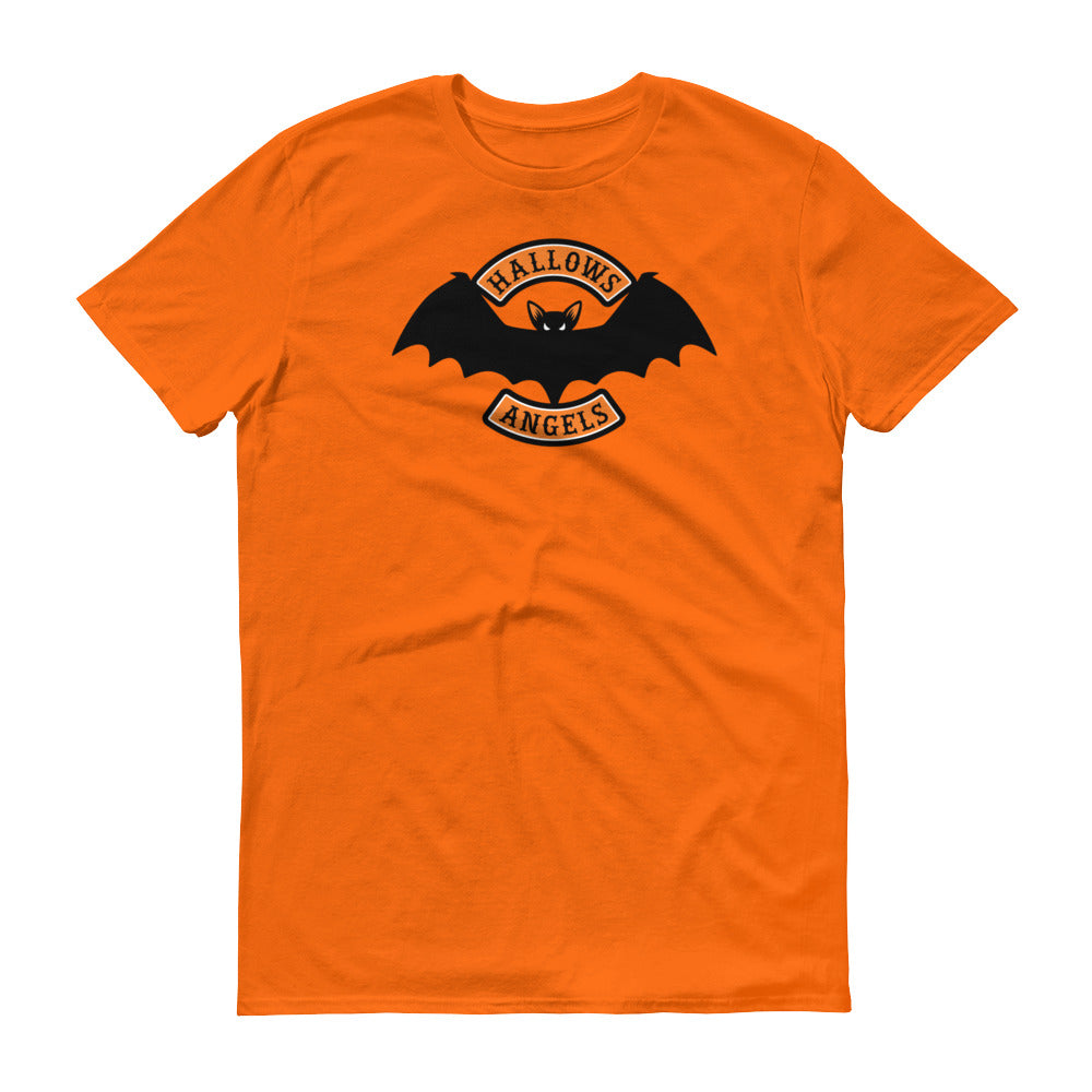 Hallows Angels vampire bat Halloween biker short-sleeve t-shirt