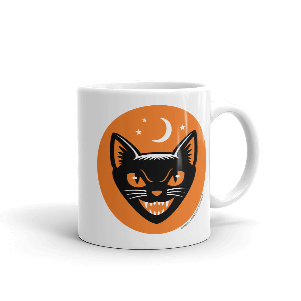 Vintage Halloween Black Cat Coffee Mug