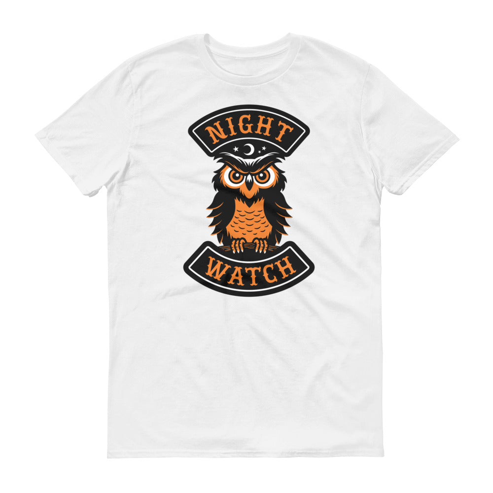 Night Watch owl Halloween biker short-sleeve t-shirt