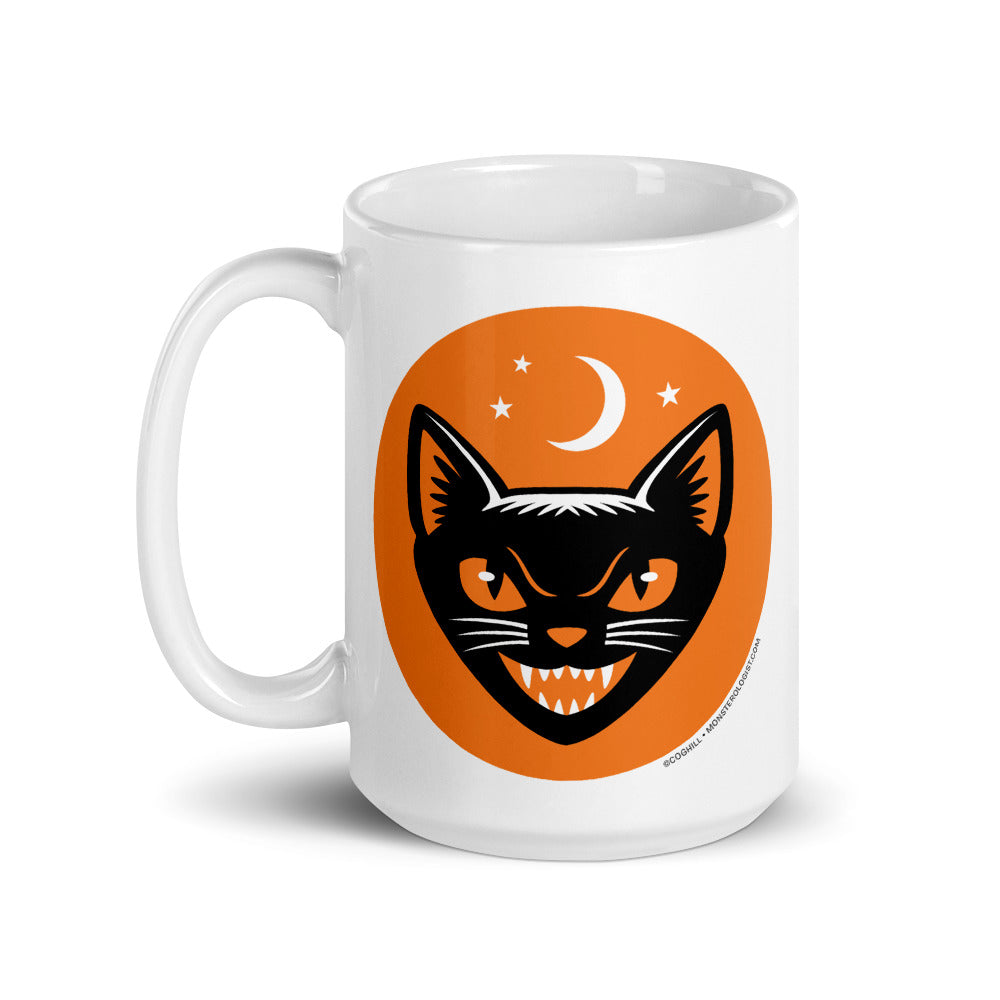 Vintage Halloween Black Cat Coffee Mug
