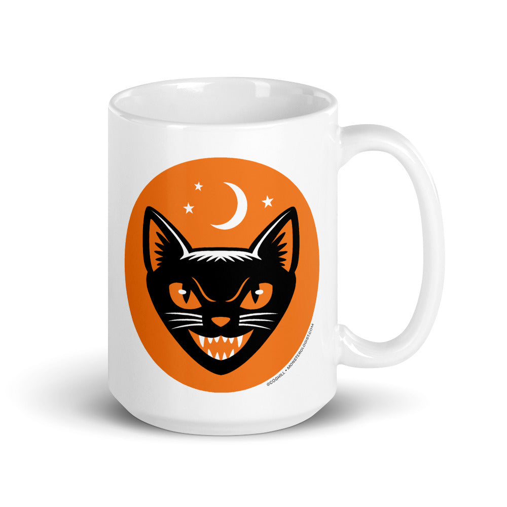 Vintage Halloween Black Cat Coffee Mug