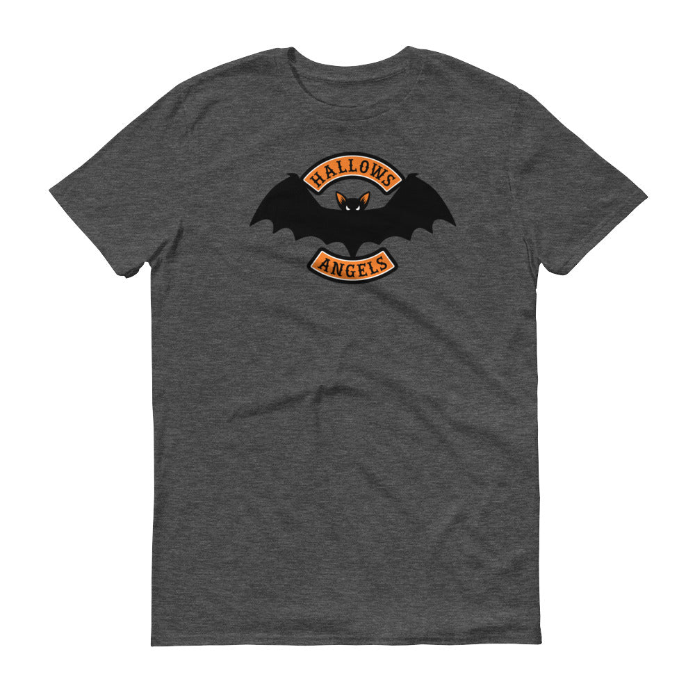 Hallows Angels vampire bat Halloween biker short-sleeve t-shirt