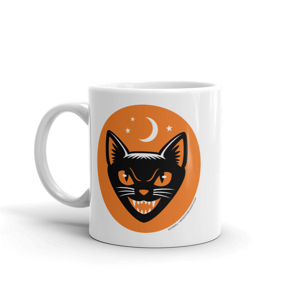 Vintage Halloween Black Cat Coffee Mug