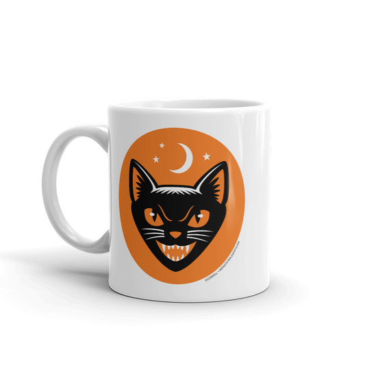 Vintage Halloween Black Cat Coffee Mug