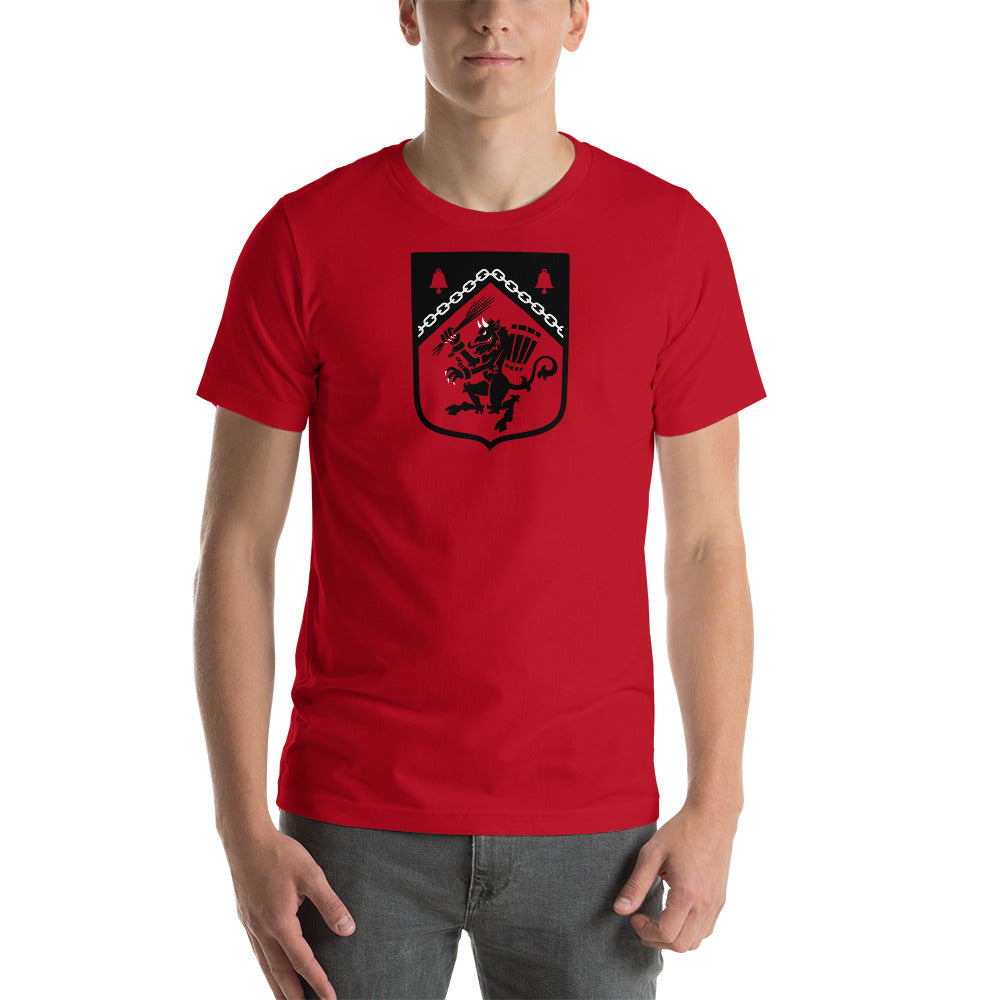 Krampus Rampant Heraldic Shield Short-Sleeve T-Shirt