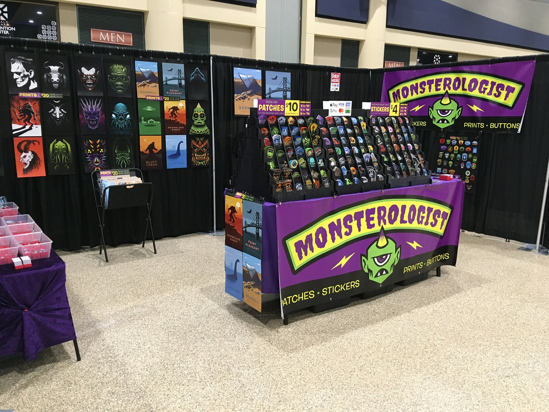 New Monsterologist artist booth setup
