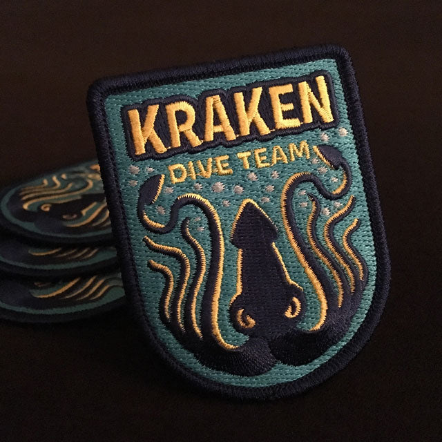 Kraken Dive Team cryptozoology embroidered patch by Monsterologist