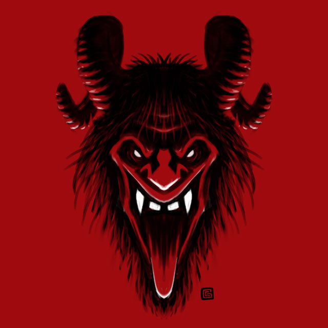 Custom Head Command Krampus head limited palette drawing – Monsterologist