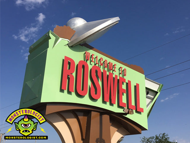 Roswell, New Mexico city sign with UFO