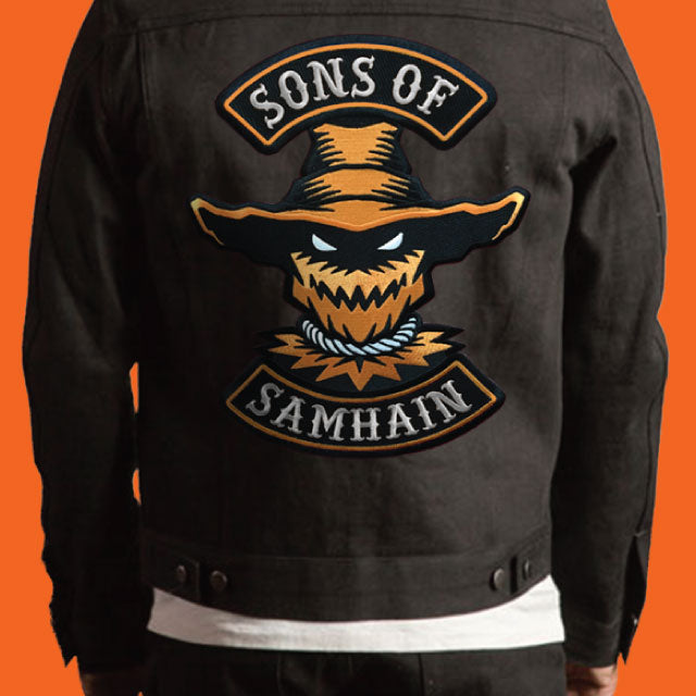 Sons Of Samhain Halloween scarecrow motorcycle club back patch by Monsterologist