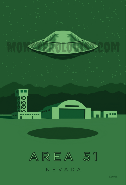 Area 51, Nevada travel poster print 6x9