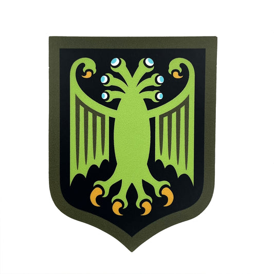 Elder Thing heraldic shield sticker Arkham variant