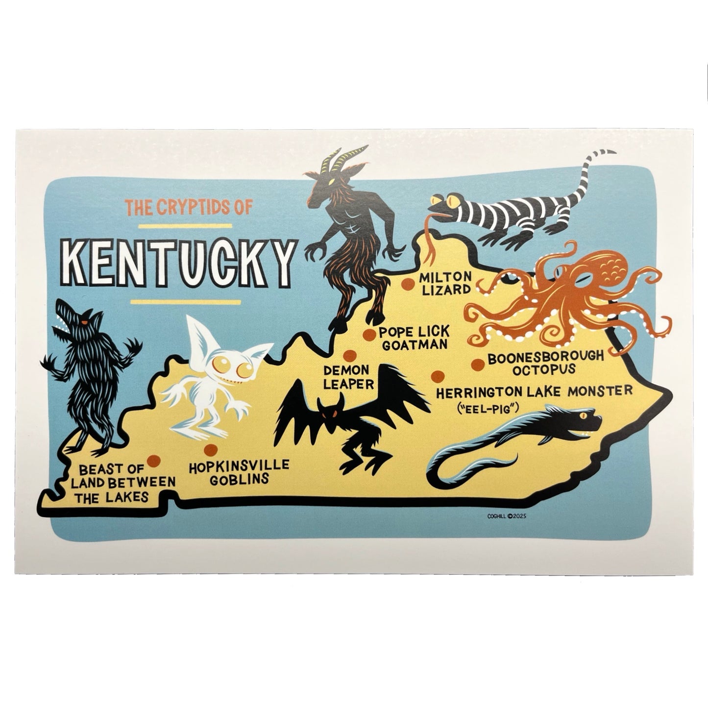 Kentucky Cryptids Map | 6x9  print