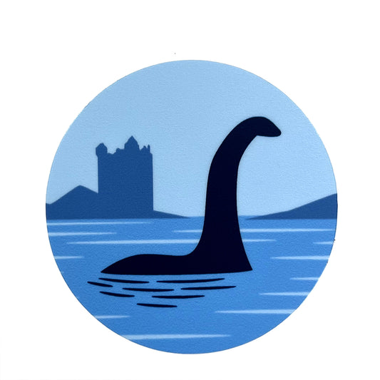 Loch Ness Monster circle sticker