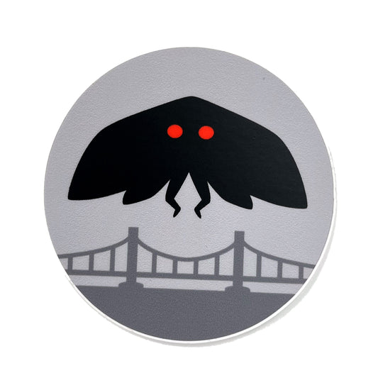 Mothman minimalist circle sticker