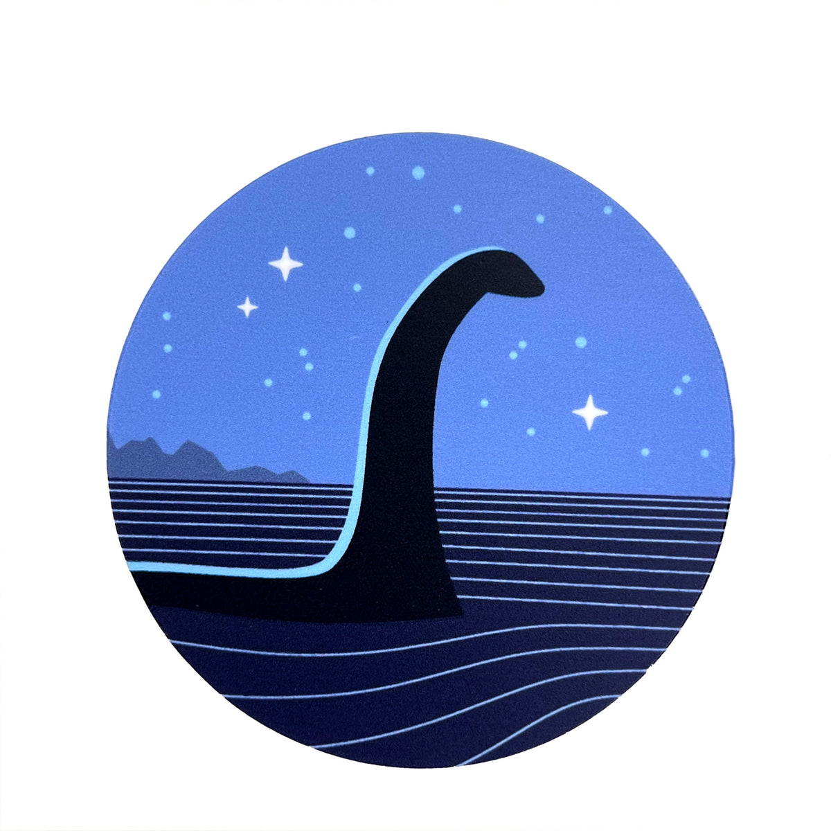 Nessie minimalist circle sticker