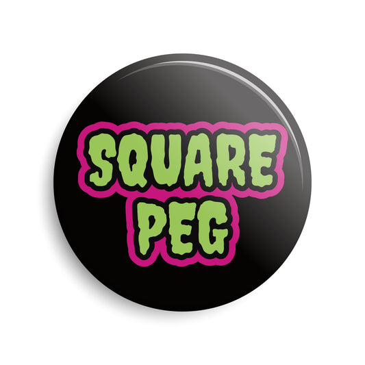 Square Peg Pin-Back Button