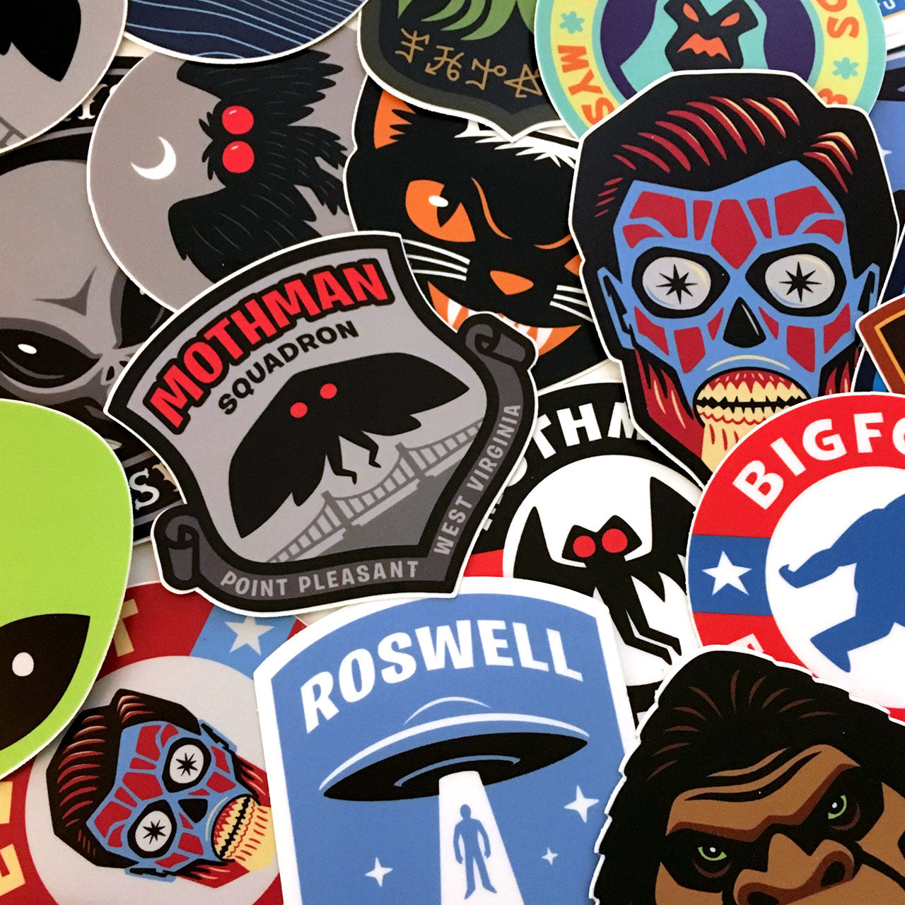 Cryptozoology, paranormal & supernatural vinyl stickers by Monsterologist