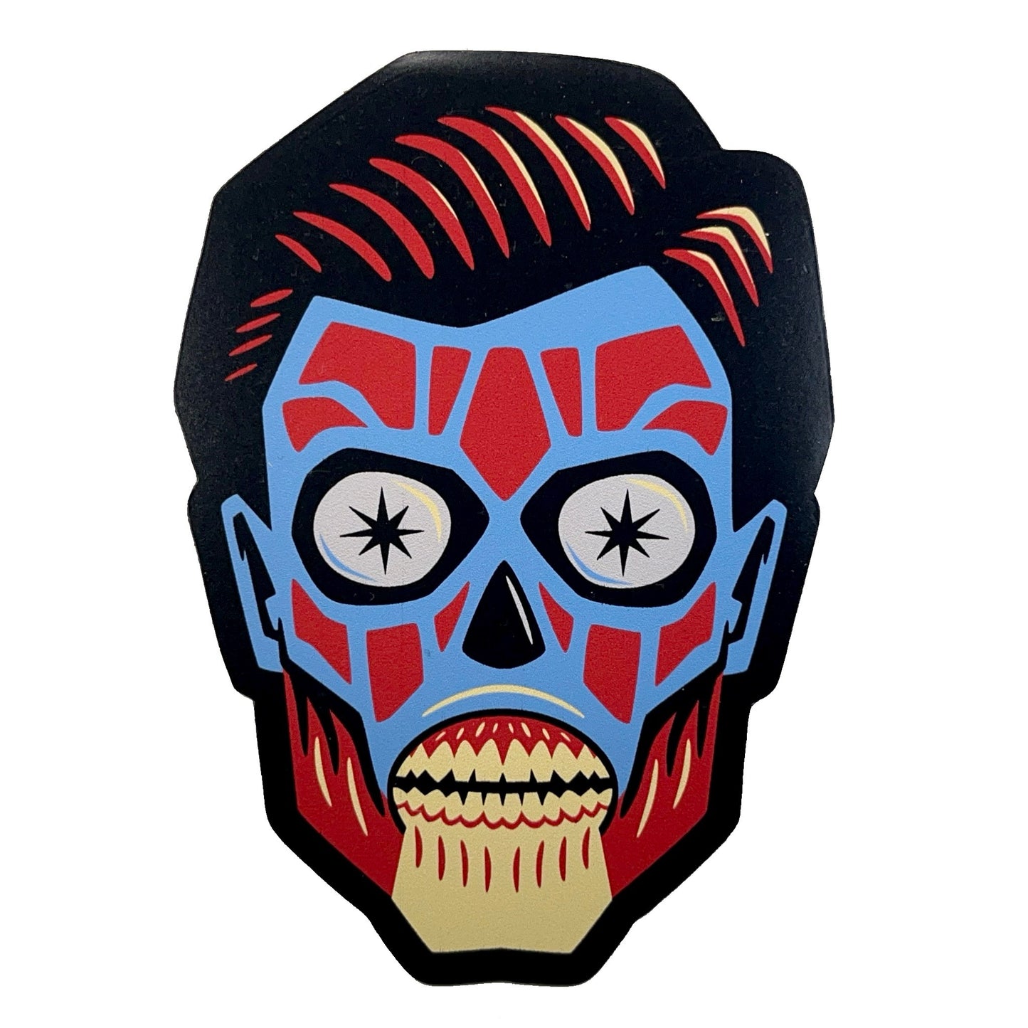 They Live movie monster alien head in a minimalist style