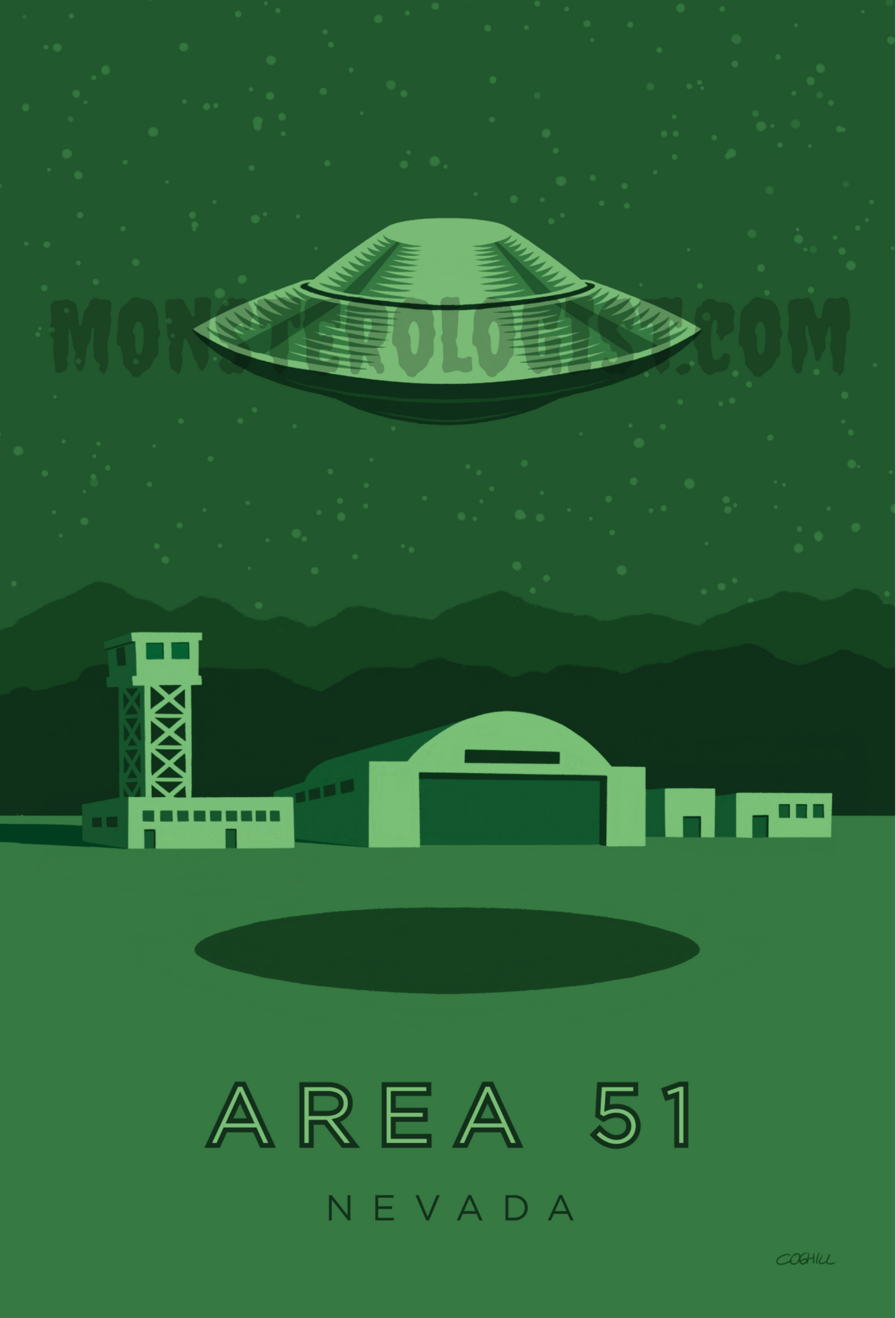 Area 51, Nevada travel postcard 4x6