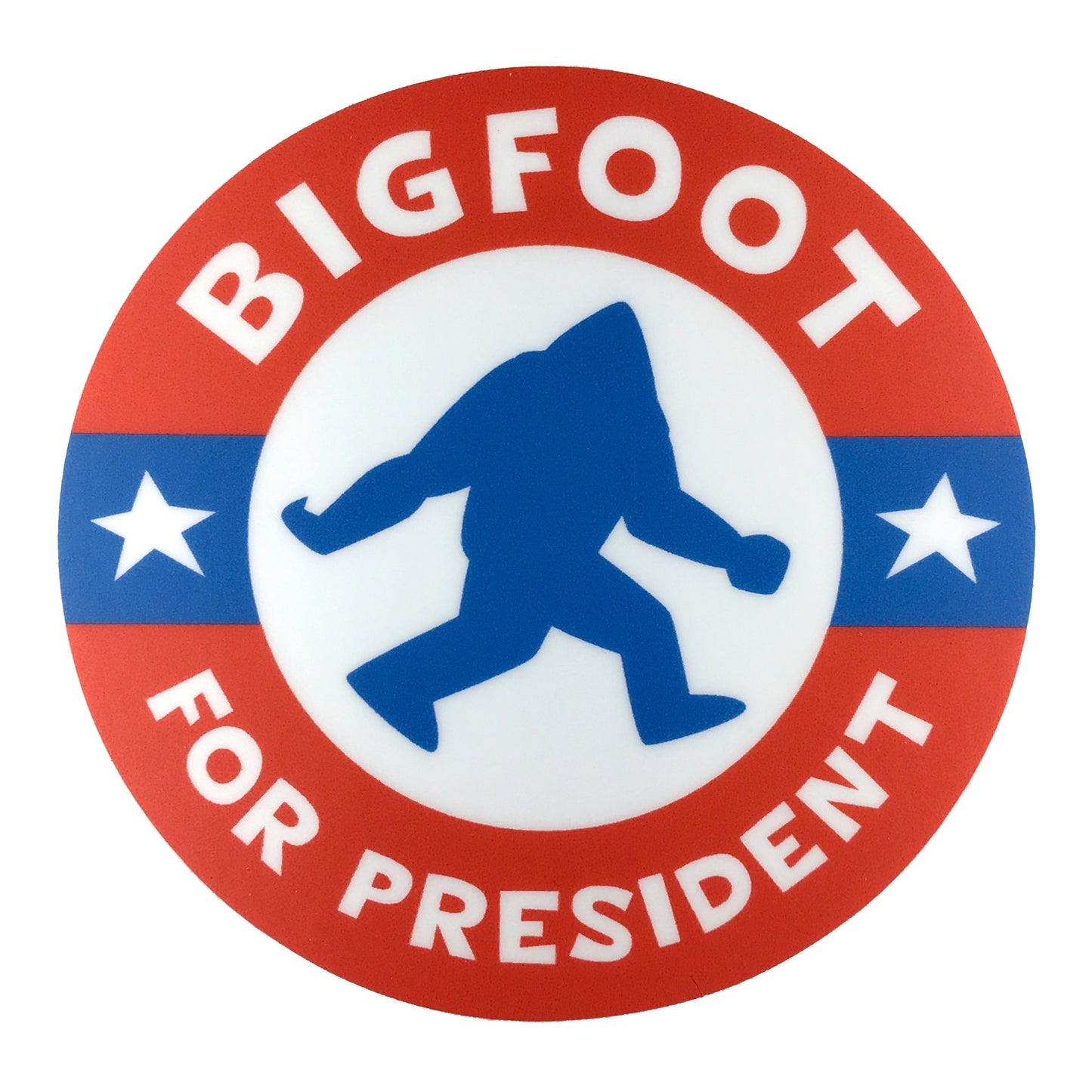 Bigfoot For President funny political campaign sticker by Monsterologist