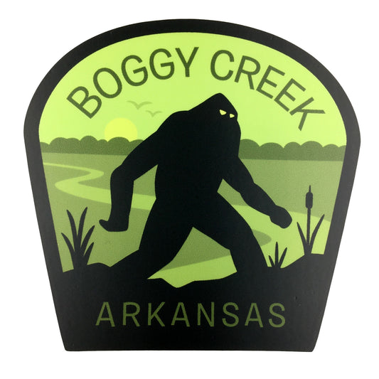 Boggy Creek, Arkansas travel sticker by Monsterologist