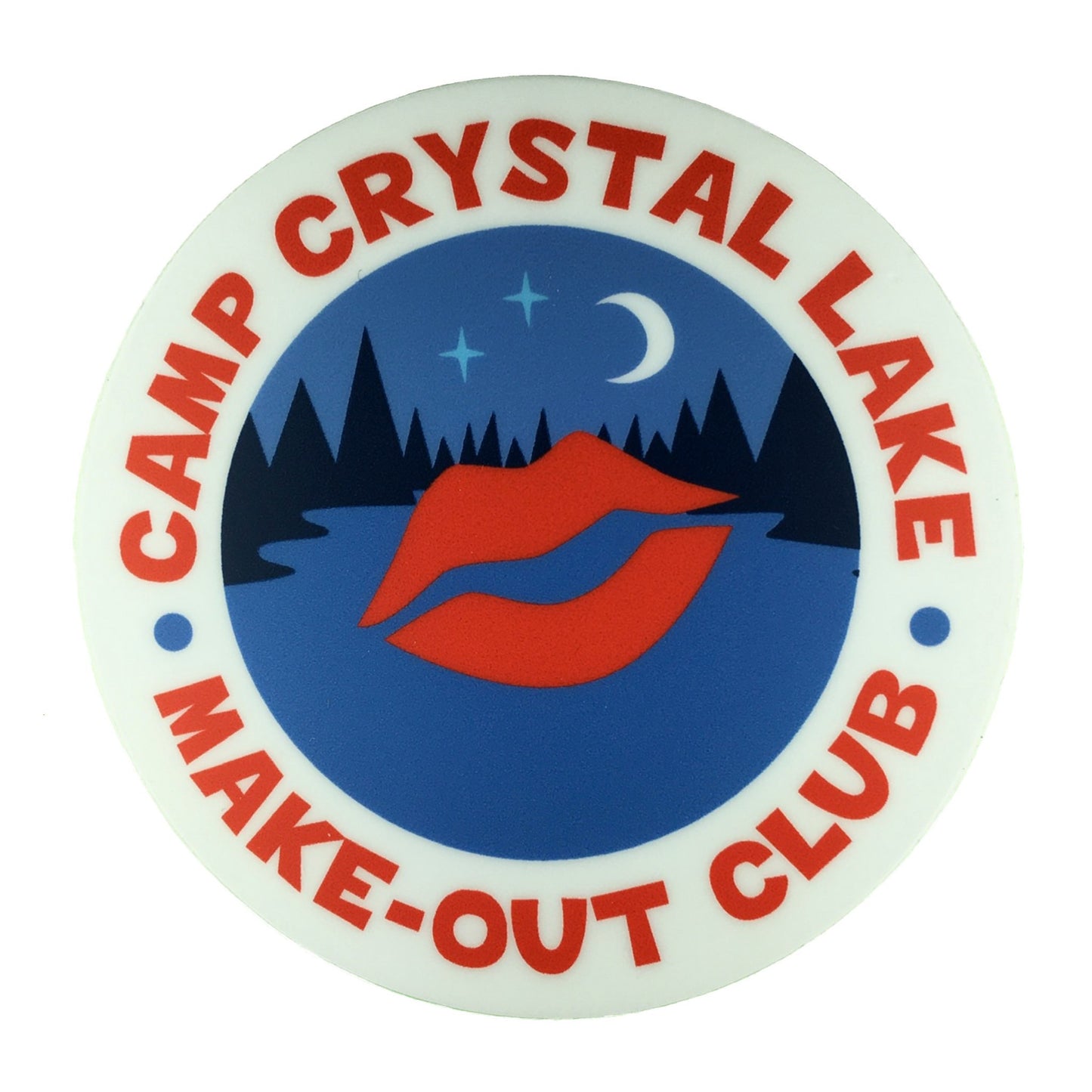 Camp Crystal Lake Make-Out Club circle sticker