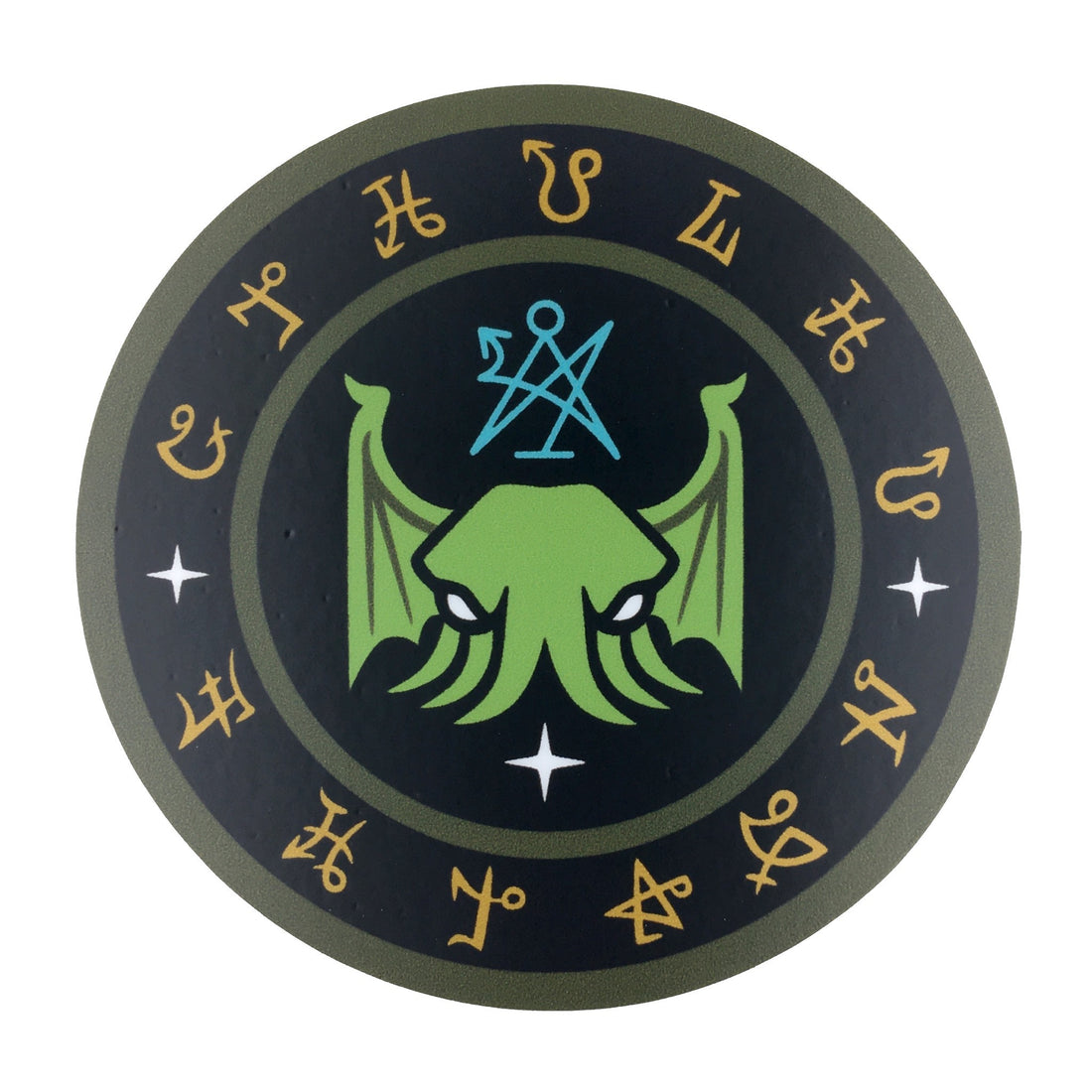 Cthulhu Fhtagn circle sticker | occult secret society decal ...