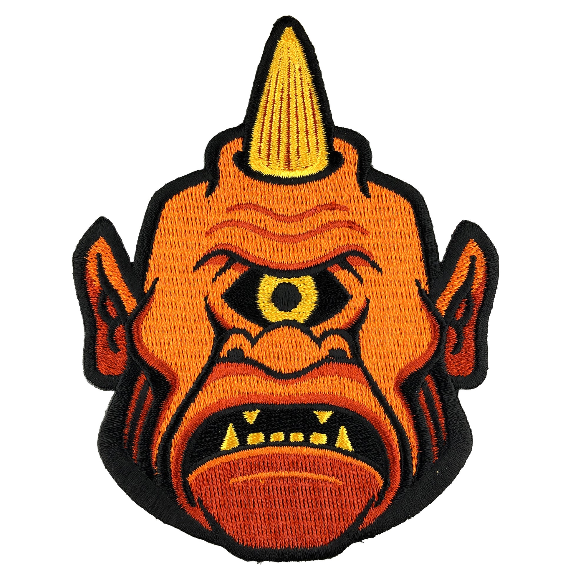 Cyclops horror monster head embroidered patch by Monsterologist 