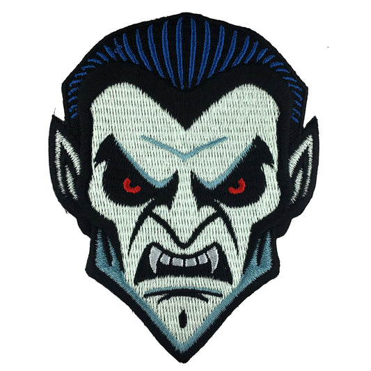 Dracula vampire horror monster head embroidered patch by Monsterologist