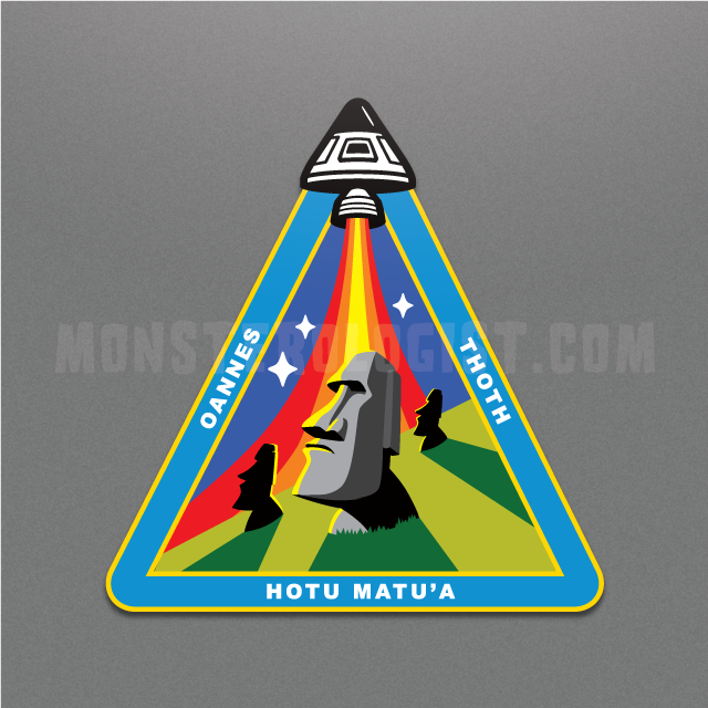 Easter Island Moai ancient astronaut mission patch by Monsterologist