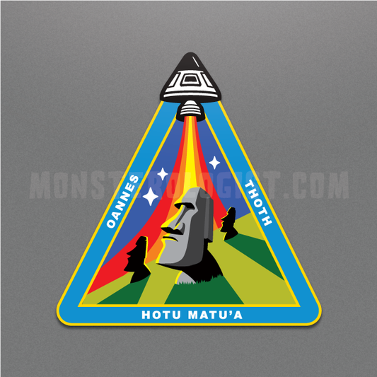 Easter Island Moai ancient astronaut mission patch by Monsterologist