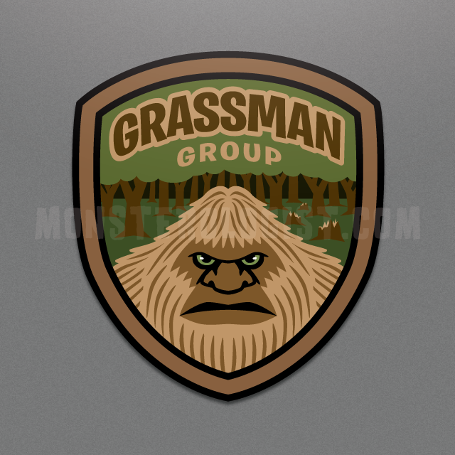 Grassman Group Bigfoot die-cut vinyl sticker by Monsterologist