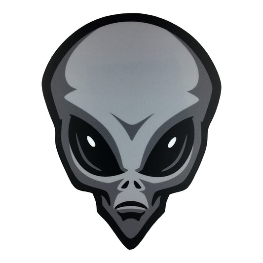 Gray alien head sticker by Monsterologist