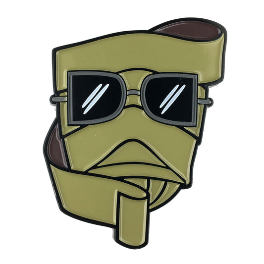 Invisible Man horror monster head enamel pin by Monsterologist